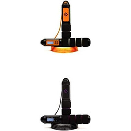 Скакалка Eqofit Speed Rope з лічильником, для кросфіту, HIIT, домашніх тренувань, підрахунок стрибків і калорій, фіолетово-оранжева