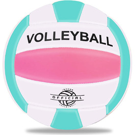 М'яч для волейболу EVZOM Super Soft - розмір 5, для пляжу, залу, басейну, тренувань - рожево-блакитний
