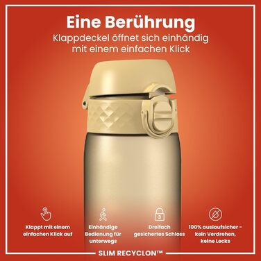 Фляга для води Ion8 Trinkflasche, Zartrosa (Evo, Wüste): витримує протікання, з зручним клапаном, BPA-free, для спорту та подорожей