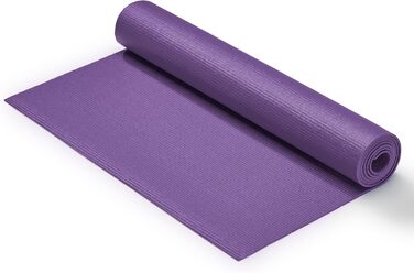 Килимок для йоги Sunny Health & Fitness з неслизькою поверхнею – міцний, стійкий до розривів, легкий, з м'якою підтримкою для йоги, пілатесу, розтяжки, медитації та тренувань на підлозі | Доступний у кількох кольорах (фіолетовий)