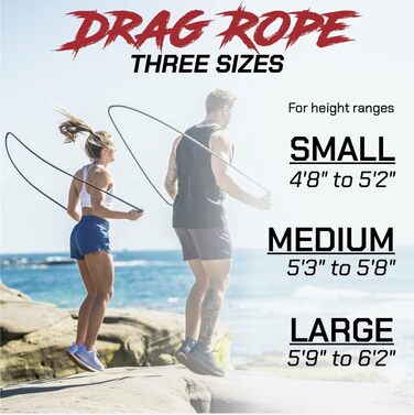 Стрибкове канатка Rx Smart Gear з неслизькими ергономічними ручками, важезним поліпропіленовим канатом для фітнесу та тренувань, кардіотренувань, WOD, швидке стрибкове канатка для чоловіків та жінок, чорний, великий