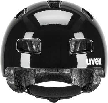 Дитячий велосипедний шолом Uvex HLMT 4 Reflexx, легкий, з LED-підсвіткою, індивідуальне регулювання розміру, 55-58 см, чорний