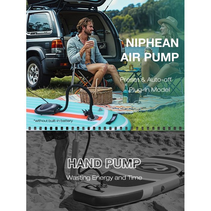 Електричний SUP насос Niphean 20PSI з автоматичним вимкненням, 12V для надування та здування SUP дощових платформ, NPNW003-L