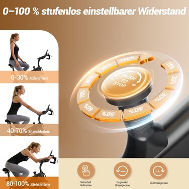 Спінінг-велотренажер CURSOR FITNESS для дому, велоергометр з пульсометром та LED-дисплеєм, комфортне сидіння, макс. навантаження 136 кг, помаранчевий
