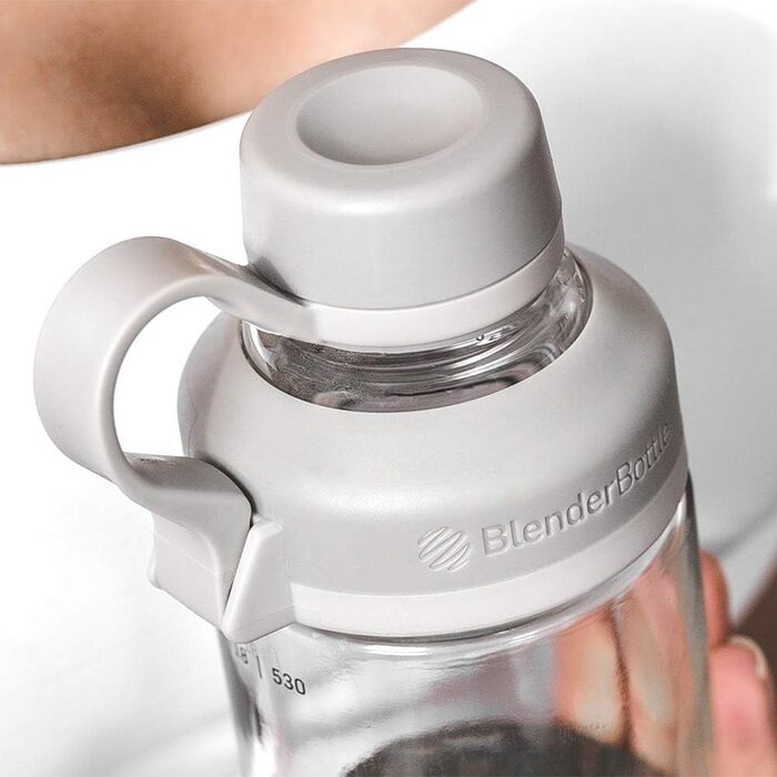 Скляна пляшка BlenderBottle Mantra з носиком та BlenderBall, для йоги, води та протеїну, BPA Free, 600 мл, фіолетова