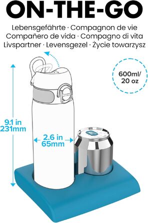 Сталева термобутилка Ion8 Evo чорна, герметична пляшка для води з клапаном One-Finger, кришкою-клапаном та ручкою, підходить для підстаканників, підходить для посудомийки