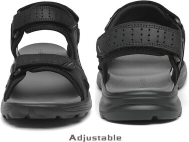 Чоловічі сандалі FLARUT для трекінгу та активного відпочинку, шкіра, відкритий носок, чорні, 44 EU