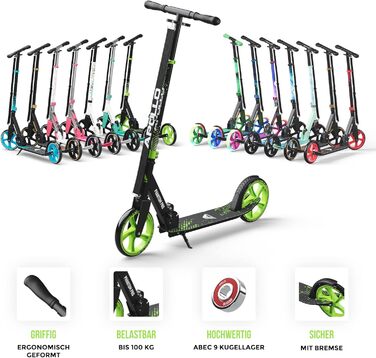 Електросамокат Apollo Phantom Pro City XXL зелений - для дорослих та підлітків, складаний, з регульованою висотою