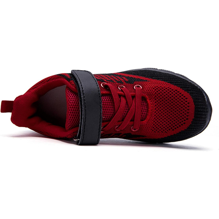 Дитячі кросівки YueYue для спорту та прогулянок: легкі, дихаючі, з товстою підошвою та зручною застібкою-липучкою. Розмір 36 EU (Колір: зелений/червоний)