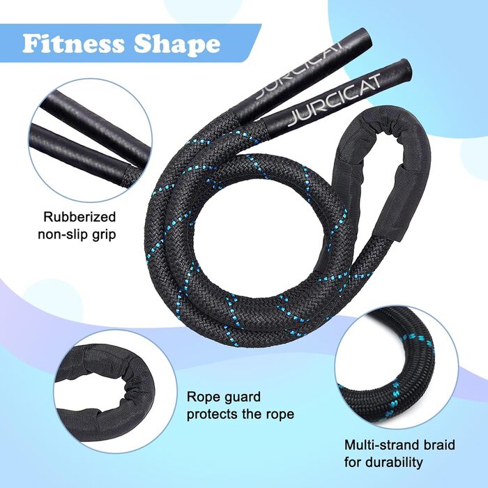Стрибкове канат JurciCat 1.3 кг - вантажний, для силових тренувань чоловіків та жінок