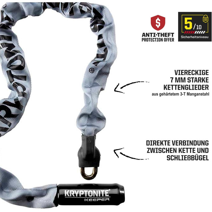 Замок ланцюговий Kryptonite Keeper 785 з цифровим замком, фіолетовий