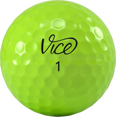 Гольф м'ячі Vice Golf Pro Soft 2020, 12 шт, 3-шаровий уретан, м'яке відчуття, стабільний політ, неон лайм/червоний, для досвідчених гравців