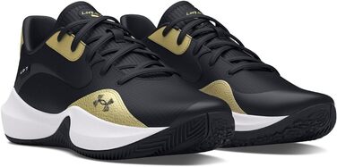Кросівки баскетбольні чоловічі Under Armour UA Lockdown 7 Low, 48.5 EU, чорний/металевий золотий/чорний