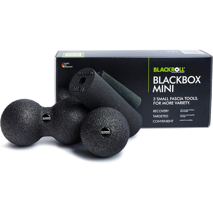 Набір масажних роликів BLACKROLL BLACKBOX Mini для самомасажу, різноманітні фасціальні інструменти, фітнес-масажери для ефективного тренування, вироблено в Німеччині