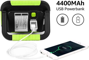 LED кемпінговий ліхтар 10W з акумулятором 4400mAh, 1000lm, 3 режими, димер, для кемпінгу, намету, надзвичайних ситуацій