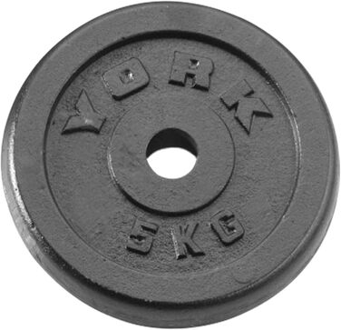 Набір дисків York Fitness 4x5 кг з чавуну для штанги, 1-дюймовий отвір, для силових тренувань та набору м’язової маси