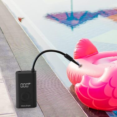 Портативний електричний компресор iWotto з LCD-дисплеєм, LED-ліхтарем, Powerbank для авто, мотоцикла, велосипеда і м'ячів