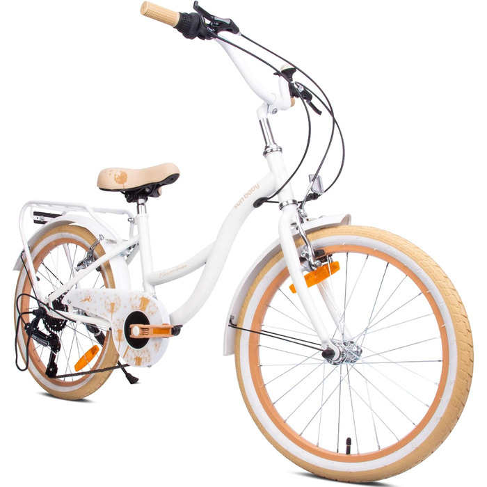Дитячий велосипед Sun Baby Flower 20 дюймів, 6 швидкостей, Shimano, для дівчаток 6-10 років, регульований