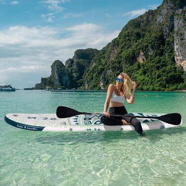 Надувна SUP-дошка FunWater Allround з насосом, веслом, рюкзаком і страховкою для дорослих, підлітків і дітей