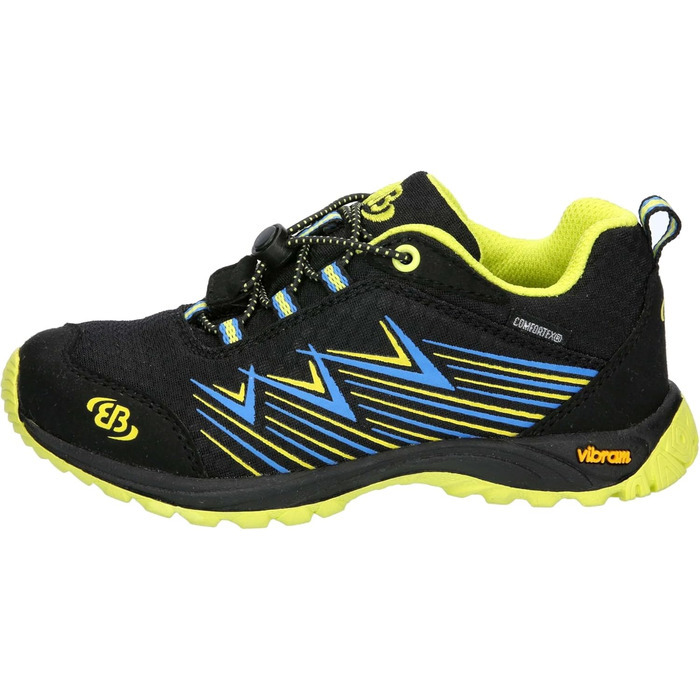 Дитячі кросівки для бігу Brütting Chesna Low, 32 EU, чорний, синій, лимонний