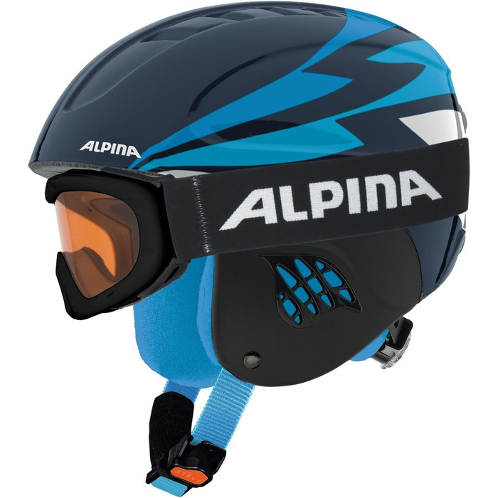 Дитячий лижний шолом Alpina Carat Set нічний синій 48-52 см, унісекс