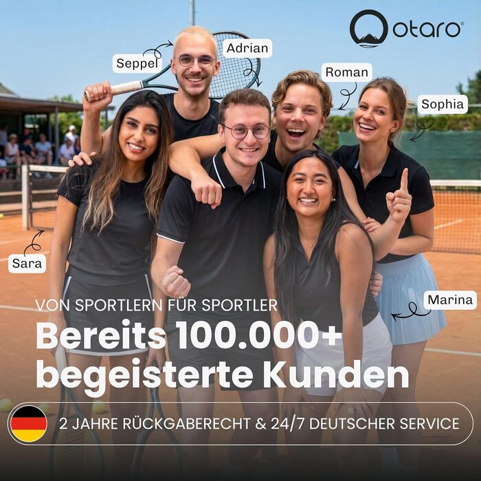 Сумка для тенісу Otaro Tennistasche 82L: Термосумка для 4 ракеток, відділення для взуття, охолоджувальний відсік, відділ для ноутбука. Водовідштовхувальна, чорно-синя