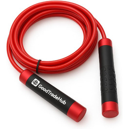 Стрибкове канат Titan-Springseil: 3 м, регульований, з вагою для тренувань, Кросфіт, Фітнес, Бокс, MMA, спортзал (червоний)