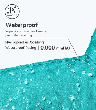 Жіноча гірськолижна куртка Wantdo, тепла флісова куртка, водонепроникна, дихаюча, з капюшоном, вітрозахисна, темно-бірюзова, розмір L