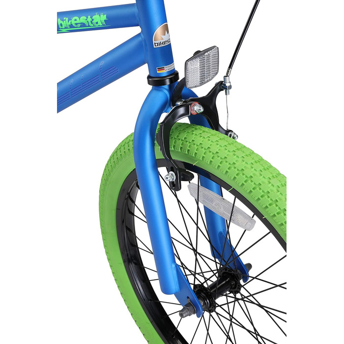 Дитячий велосипед BIKESTAR BMX для хлопчиків і дівчат від 3 до 6 років, 12/16/20 дюймів, синьо-зелений, тестування без ризику