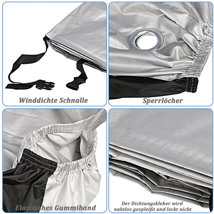 Водонепроникний чохол для велосипеда на 2 велосипеди 200x70x110cm, 210D Oxford, захист від сонця та дощу