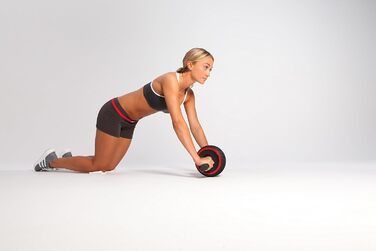 Ролик для преса IRON GYM IRG013 Speed Abs, тренажер для преса, 9,4x3,6x7,9 см, чорний/червоний