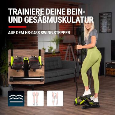 Степпер Hop-Sport HS-45S Slim Up-Down-Side для дому, тренажер для всього тіла, з комп'ютером, лаймовий