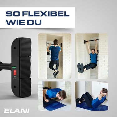 ELANI Климатична стійка для турніків на дверний отвір 70-92 см, до 200 кг, без свердління, з інноваційною блокувальним гвинтом – чорний колір