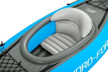 Надувний одномісний каяк Hydro-Force Cove Champion з веслом, помпою та сумкою для перенесення, синій