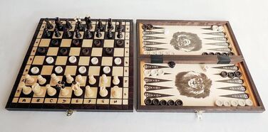 Набір 3 в 1: шахи, нарди, шашки Master of Chess, 35 см, дерев'яний, ручна робота, для дітей і дорослих, дорожній варіант