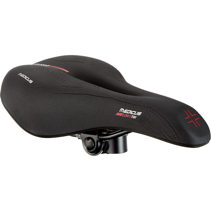 Велосипедне сідло WITTKOP з інноваційною системою 5 зон Medicus та ортопедичною піною Memory Foam. Зручне сідло для жінок та чоловіків. MTB, Trekking, City Trekking сідло