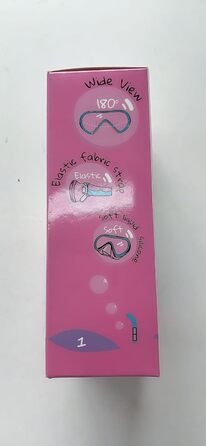 Дитяча маска для плавання та снорклінгу Supertrip, 6-14 років, скло, рожево-блакитна