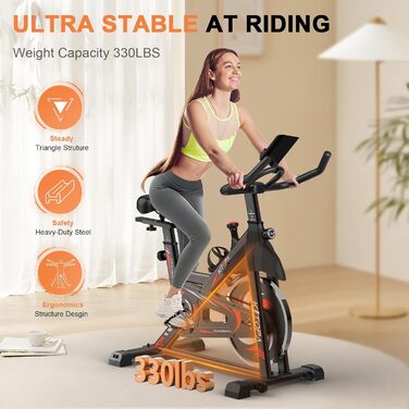 Кітопа: Велотренажер для дому зі Smart Bluetooth та LCD-дисплеєм, тихий велоергометр з регулюванням опору для кардіотренувань, максимальне навантаження 150 кг, магнітний