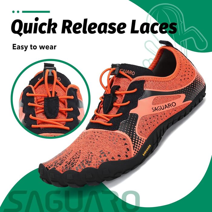 Кросівки SAGUARO Unisex для трейлраннінгу та фітнесу дихаючі помаранчеві 45 EU