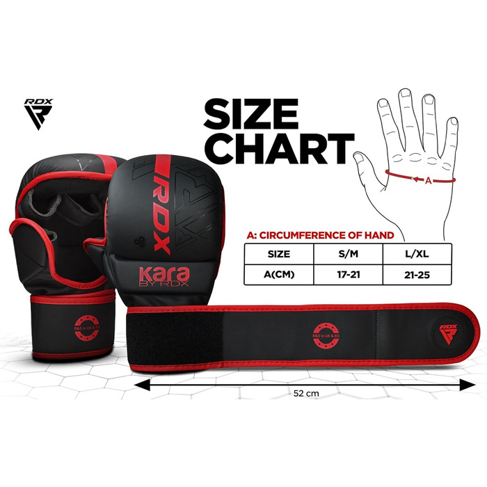 RDX MMA рукавички для єдиноборств, тренувань, спарингів, шкіра Maya Hide, червоні L-XL, для боксу, муай тай, кікбоксингу