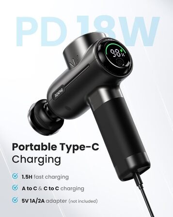Масажний пістолет RENPHO Active Thermal для глибокого масажу м'язів спини, USB-C зарядка, масажер для розслаблення, ідеальний подарунок для сім'ї
