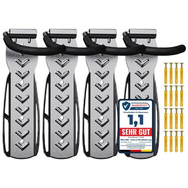 Кріплення для велосипеда на стіну Wellgro - сталевий тримач, гак, стійка - колір на вибір (срібний)