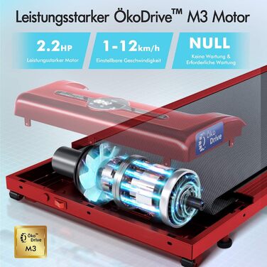 Інтелектуальний килимок для ходьби BLACK LORD SL9H - 2-в-1 для дому та офісу, з пульт та моніторингом даних, червоний (з ручками)