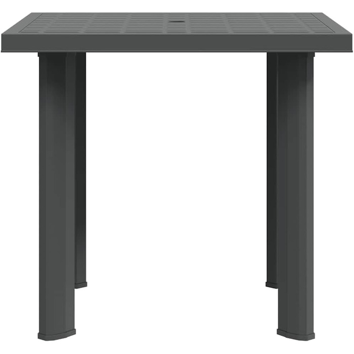 Садовий стіл vidaXL 101x68x72 см, пластиковий, чорний, з отвором для парасольки - для балкона та саду