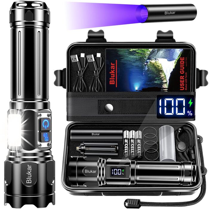 Ліхтар LED Blukar з 2 колірними температурами, COB бічне світло, регульована яскравість, 7 режимів, вологостійкий, для активного відпочинку