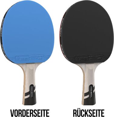 PRO SPIN Столовий тенісний набір - Carbon Profischläger, преміум-якість, висока точність, спін-гума, товщина гуми 2.0 мм, захисний чохол, синій/фіолетовий (2 шт.)
