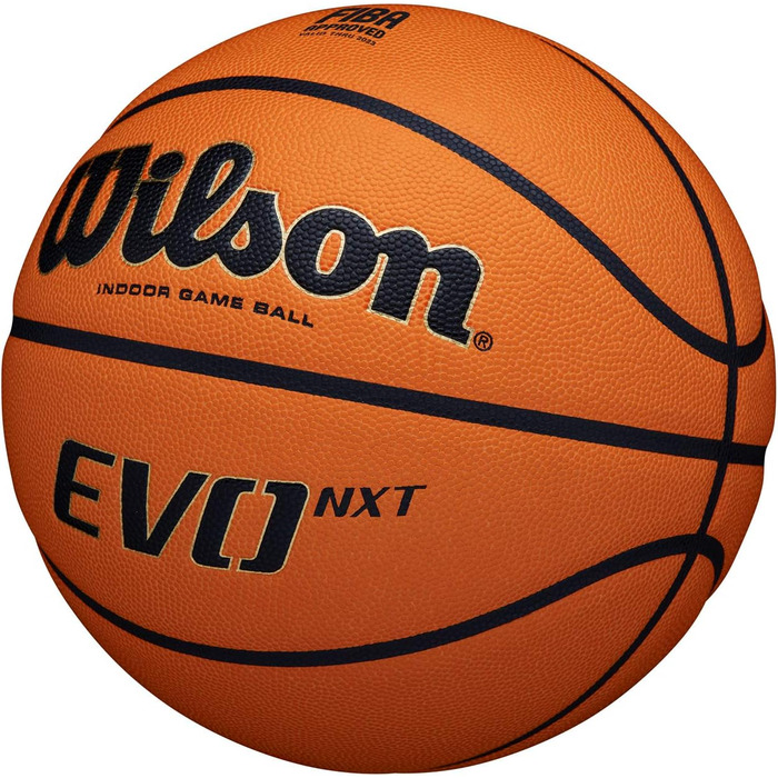 Баскетбольний м’яч Wilson EVO NXT FIBA, композитна шкіра, розмір 7, для залу, коричневий