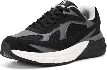 Чоловічі кросівки для бігу FitVille з широкою колодкою, чорно-сірі. Зручні, дихаючі, з неслизькою підошвою. Ідеальні для ходьби, фітнесу та джогінгу. Розмір 42.5 EU.