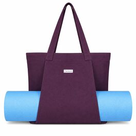 Сумка для йоги Yogatasche жіноча з відділенням для мокрого одягу, тримачем для пляшки та повним застібкою-блискавкою, для йога-мату, пілатесу, подорожей, тренувань, офісу (Ліловий)