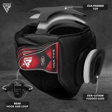 Шолом RDX для MMA, кікбоксингу, спарингів, боксу, захисний, XL, чорний